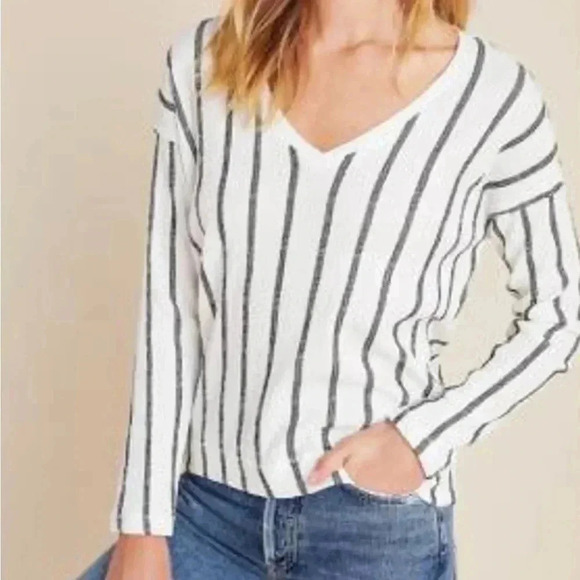 Anthropologie Women’s Willa Textured Gauze Striped Long Sleeve Top Size Small - Picture 1 of 14